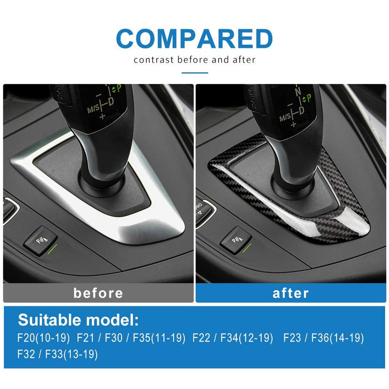 AIRSPEED Carbon Fiber Car Gear Shift Knob Panel Frame Cover Interior Trim Stickers for BMW F20 F21 F22 F23 F30 F34 F35 F32 F33 F36 Accessories - Image 4